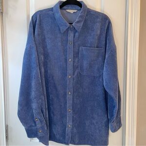 Nine Eight New York Corduroy-style Shacket, Blue, XXL